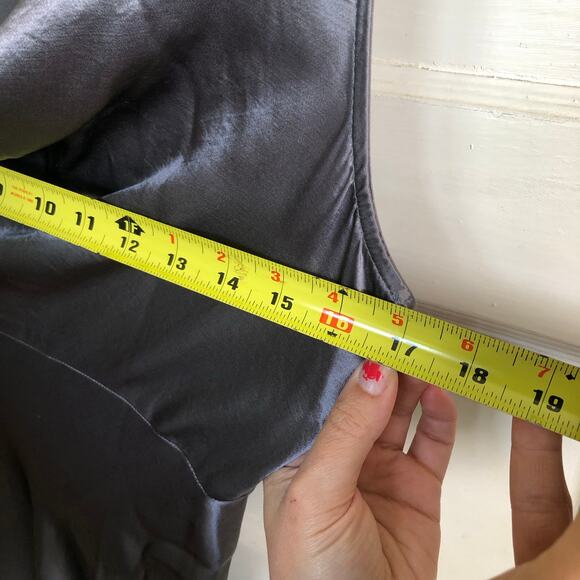 Vintage Bebe Moda Charcoal Silky Cowl Neck Maxi Gown Size 8 Made in USA 90s - Picture 11 of 11